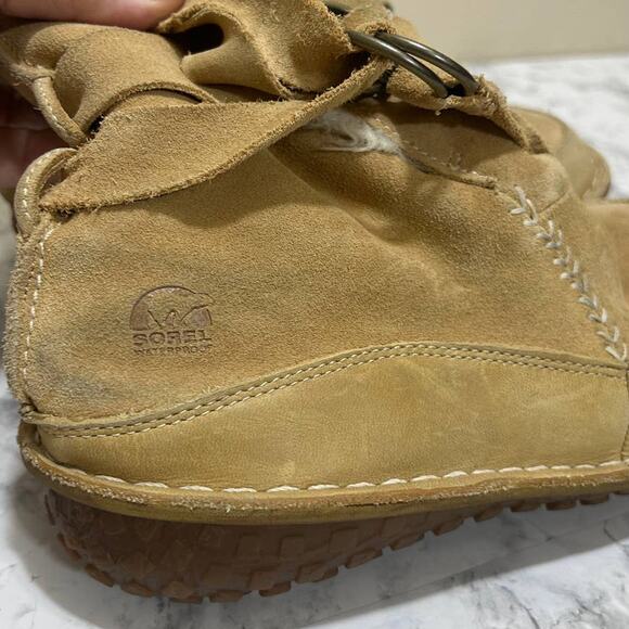 Sorel Tootega Thinsulate Insulation NL1460-261 Tan Suede Faux Boots 6.5 Lining - Picture 4 of 13